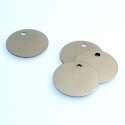Etiquette inox Aisi 316L Medaillon 32 x 0.8 perforation 4mm excentrée
